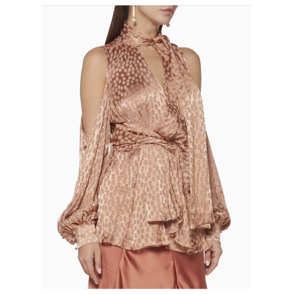 Acler Women's Anderson Cold-Shoulder Brown Size 2